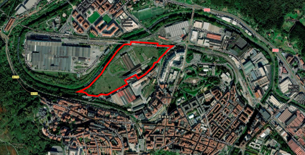 Foto satélite donde se muestra en el centro el área de la actuación.